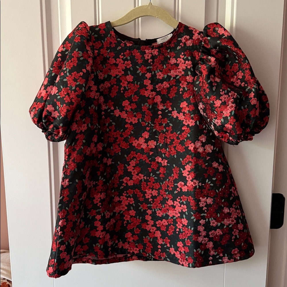Next Direct Floral Kids Dress - Black and Red